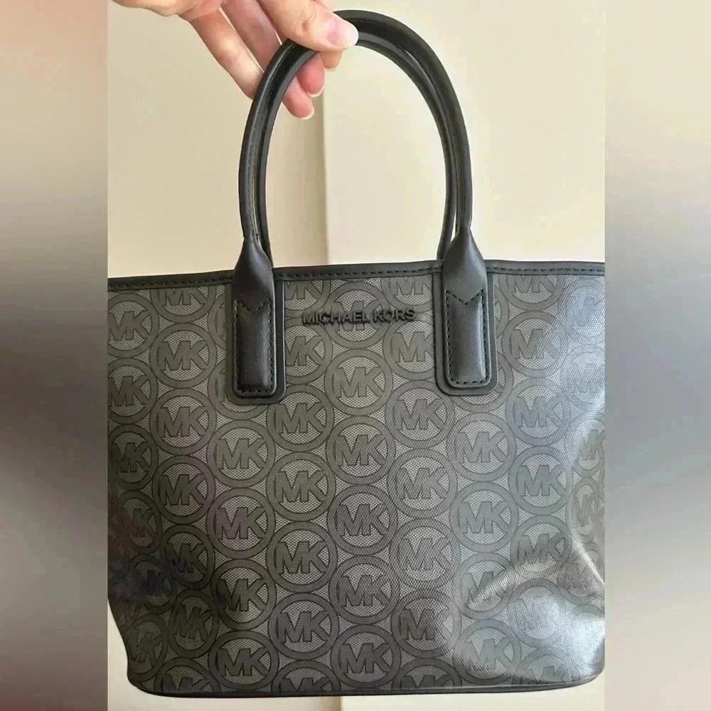MICHAEL KORS Jodie Small Logo Jacquard Tote Bag Small Tote - Black MSRP $348 NWT